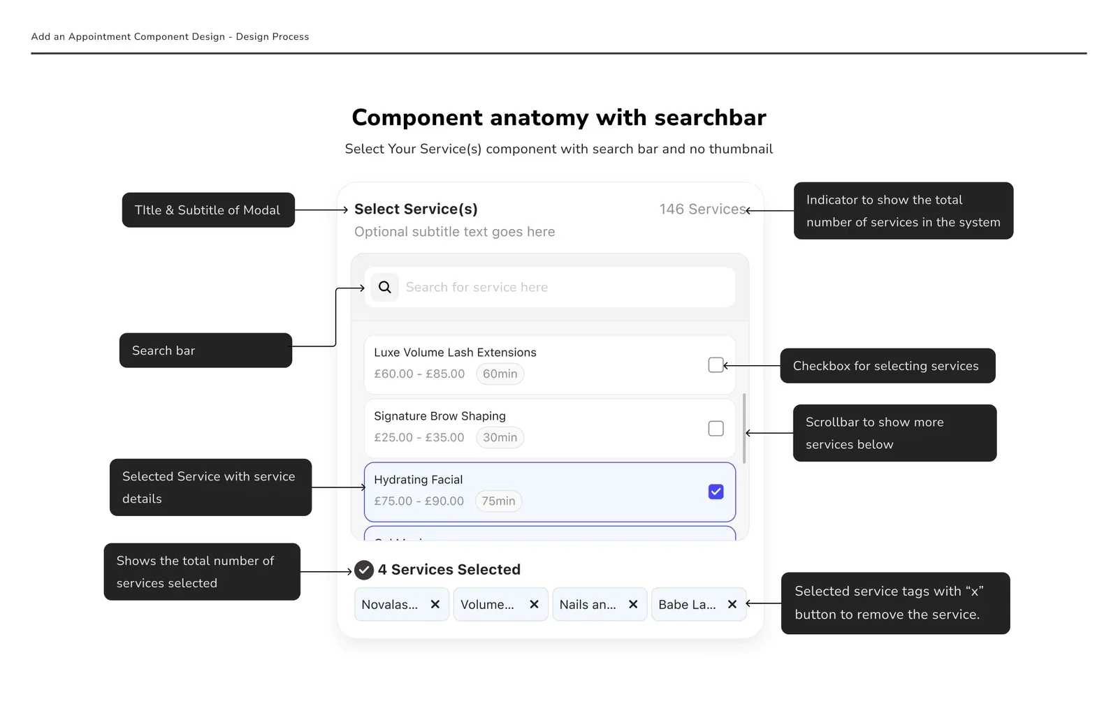 Component Anatomy - Showing component without thumbnail and search-bar