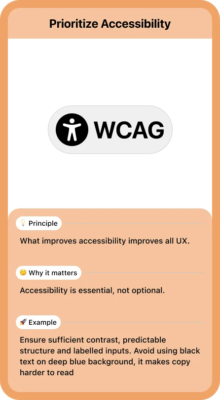 Prioritize Accessibility card